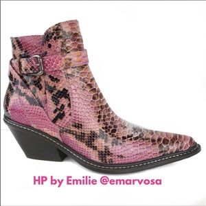 Pink Anaconda Western Booties